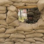 A Marine at the Sandbags